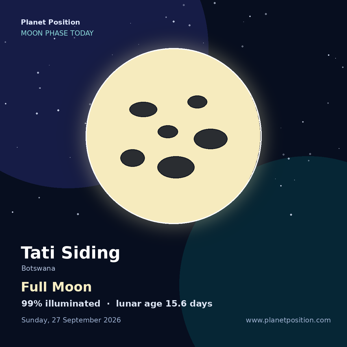Full Moon moon in Tati Siding, 99% illuminated