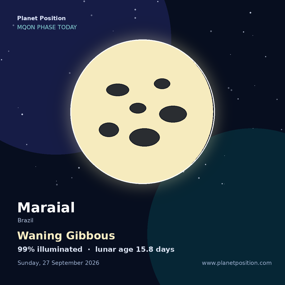 Full Moon moon in Maraial, 100% illuminated