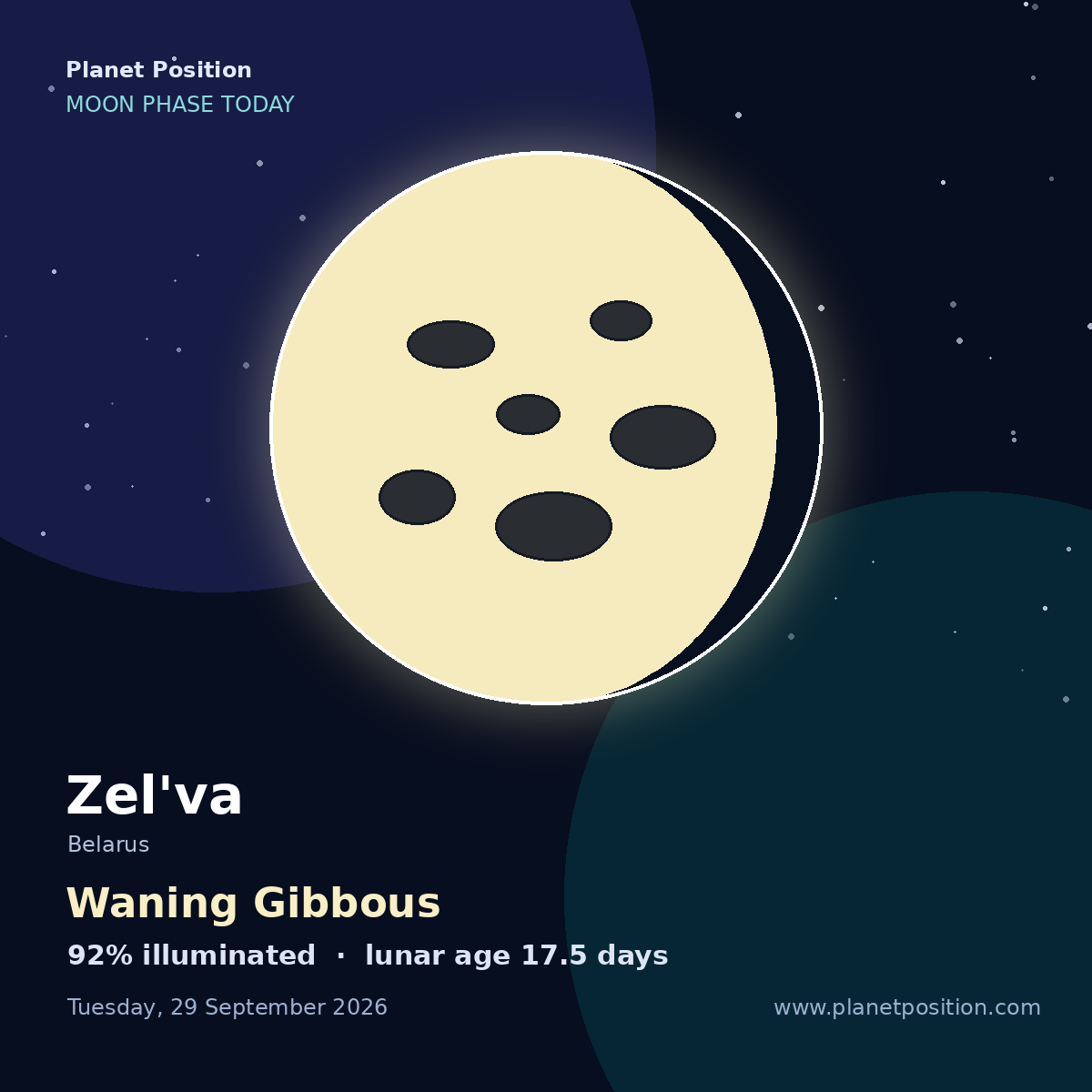 Full Moon moon shape in Zel'va, 99% illuminated