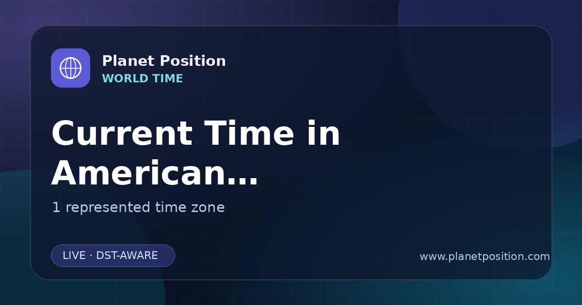 Social sharing image for Current Time in American Samoa | Time Zones & Local Times