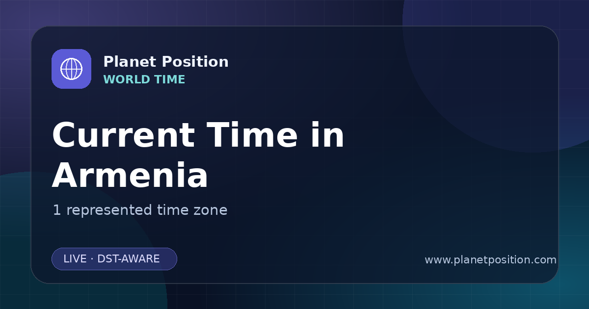 Social sharing image for Current Time in Armenia | Time Zones & Local Times