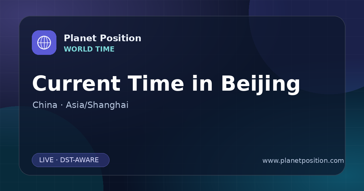 Social sharing image for Current Time in Beijing, China | Time Now & Time Zone