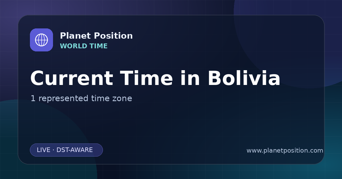 Social sharing image for Current Time in Bolivia | Time Zones & Local Times
