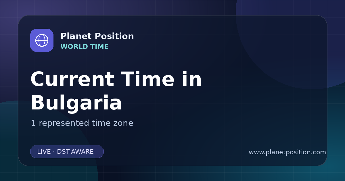 Social sharing image for Current Time in Bulgaria | Time Zones & Local Times