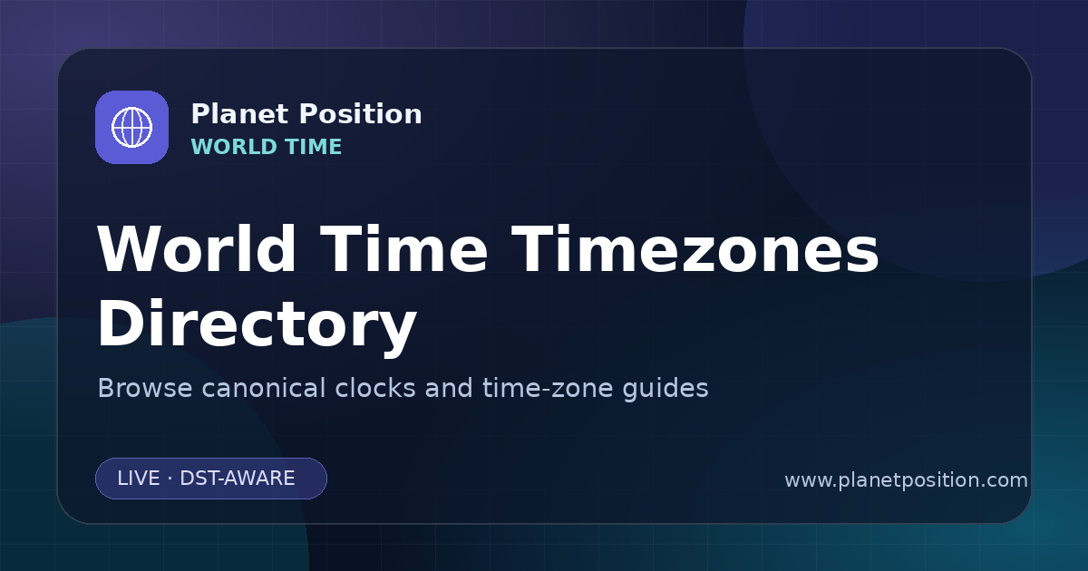 Social sharing image for Time Zone Directory | IANA Zones & Abbreviations