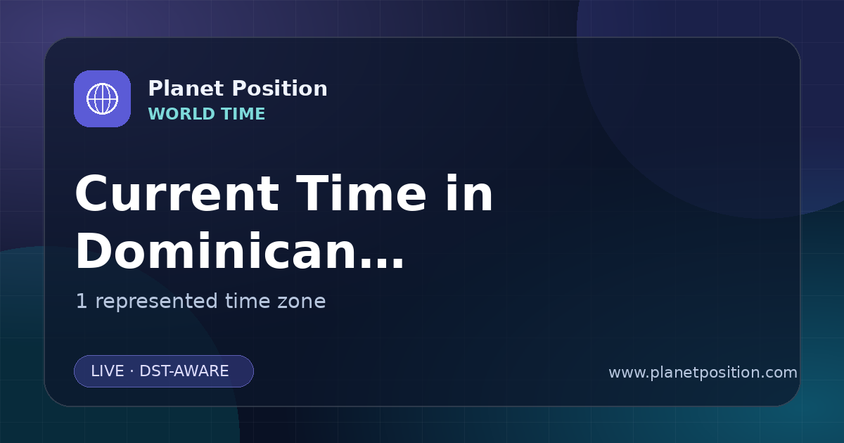 Social sharing image for Current Time in Dominican Republic | Time Zones & Local Times