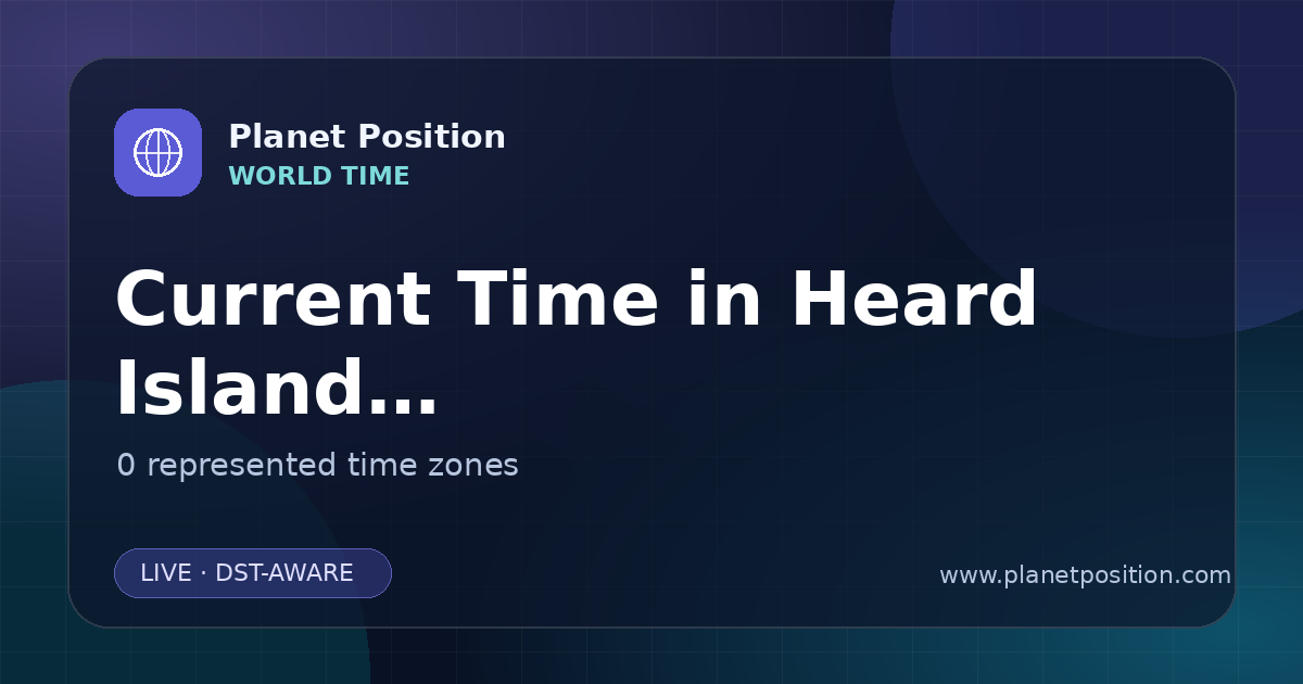 Social sharing image for Time Zone Information for Heard Island and McDonald Islands | World Time