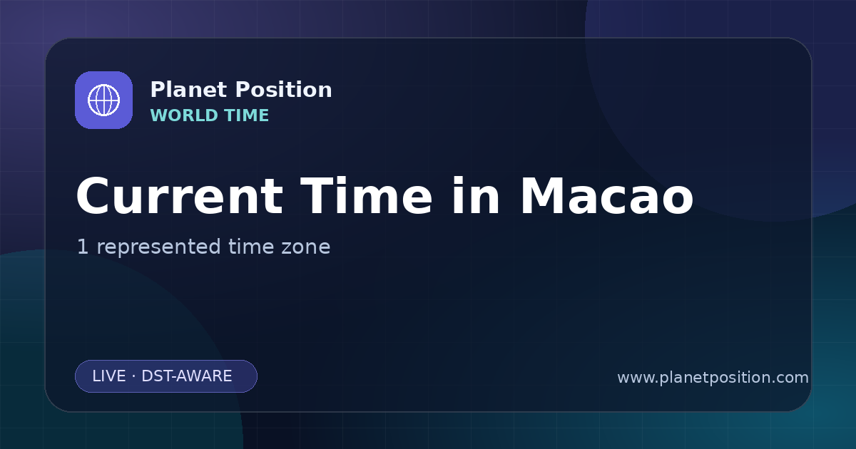 Social sharing image for Current Time in Macao | Time Zones & Local Times