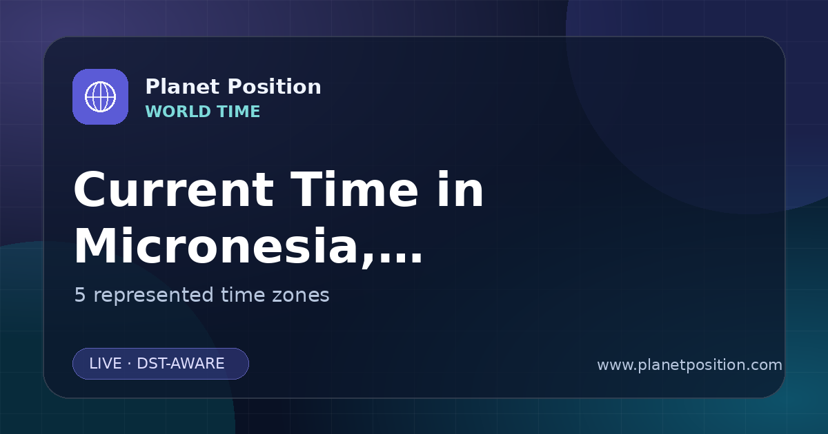 Social sharing image for Current Time in Micronesia, Federated States of | Time Zones & Local Times