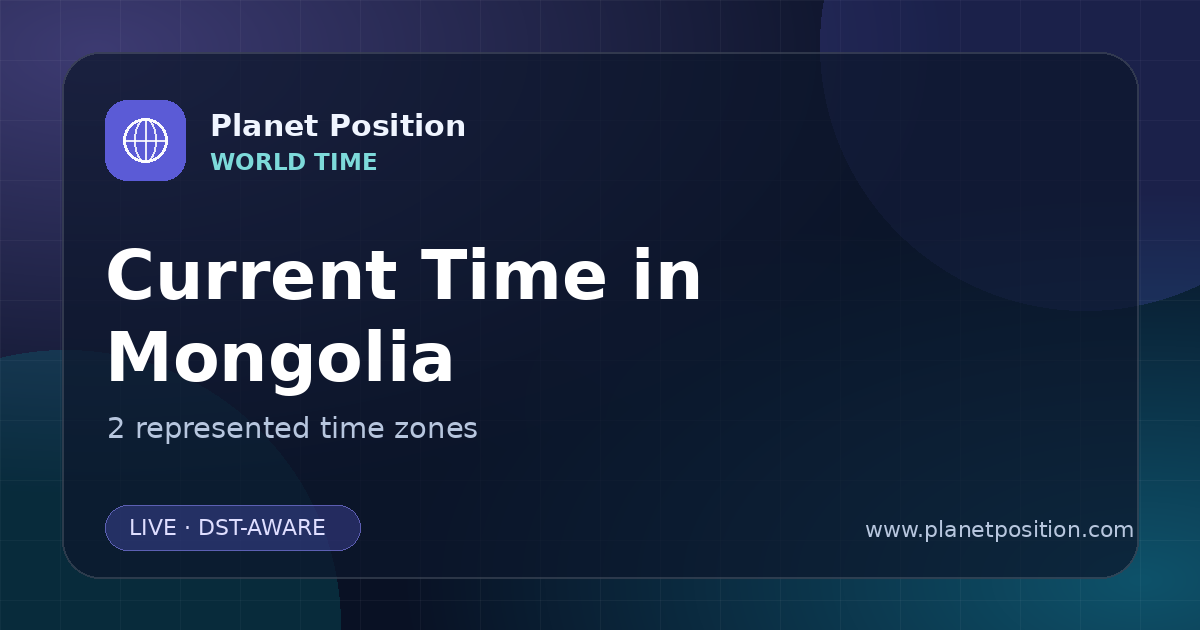 Social sharing image for Current Time in Mongolia | Time Zones & Local Times