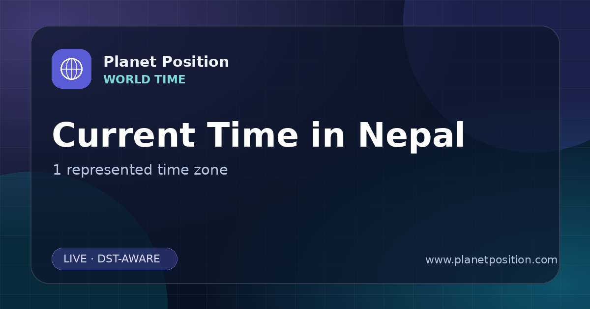 Social sharing image for Current Time in Nepal | Time Zones & Local Times