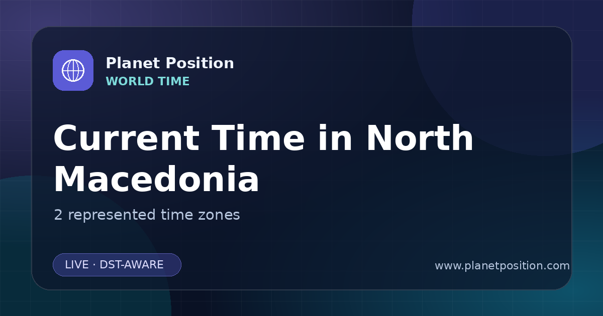 Social sharing image for Current Time in North Macedonia | Time Zones & Local Times
