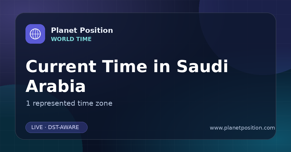 Social sharing image for Current Time in Saudi Arabia | Time Zones & Local Times