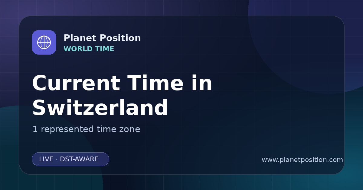 Social sharing image for Current Time in Switzerland | Time Zones & Local Times